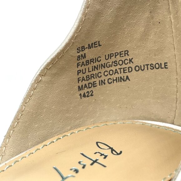 Betsey Johnson Womens 8M Mel Ivory White Satin Jeweled Heels Dress Sandals Shoes - Picture 14 of 14